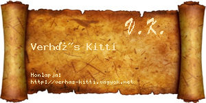 Verhás Kitti névjegykártya